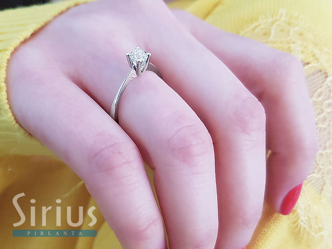0.33 carat diamond solitaire ring in 14 carat white gold