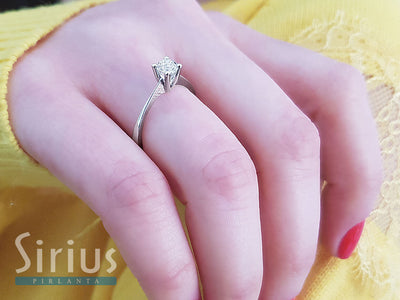 0.33 carat diamond solitaire ring in 14 carat white gold