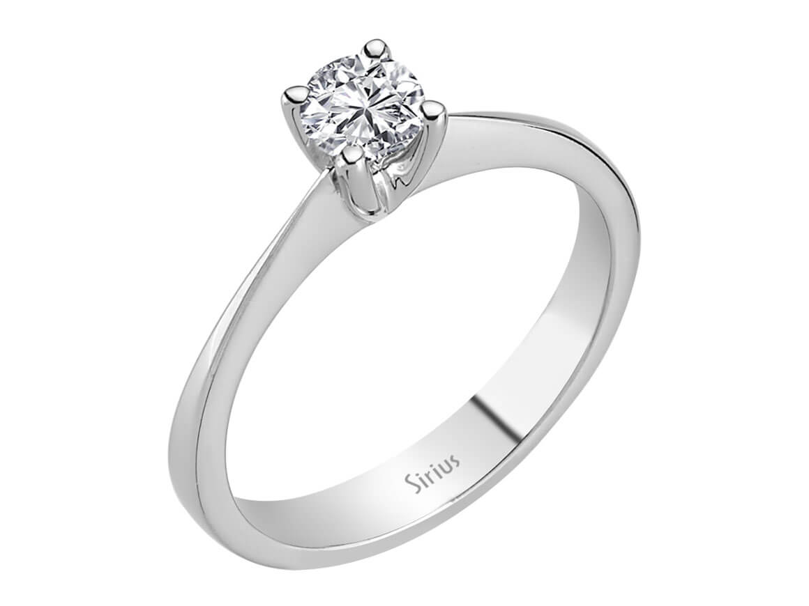 0.33 carat diamond solitaire ring in 14 carat white gold