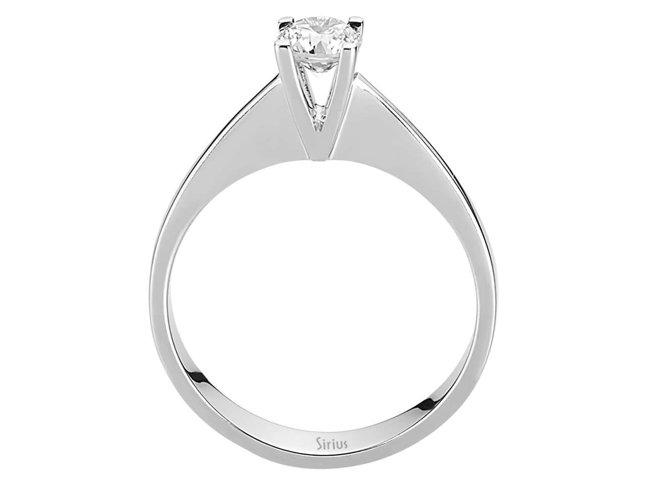 0.47 carat diamond solitaire ring in 14 K white gold