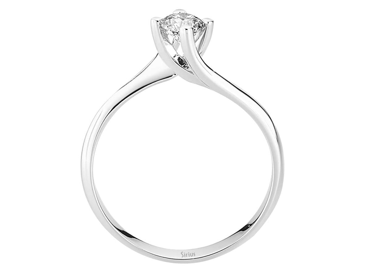 0,33 Carat Diamant Solitär Ring in 14 K Weißgold - handgefertigter Diamantschmuck aus Feingold | Sirius Diamant