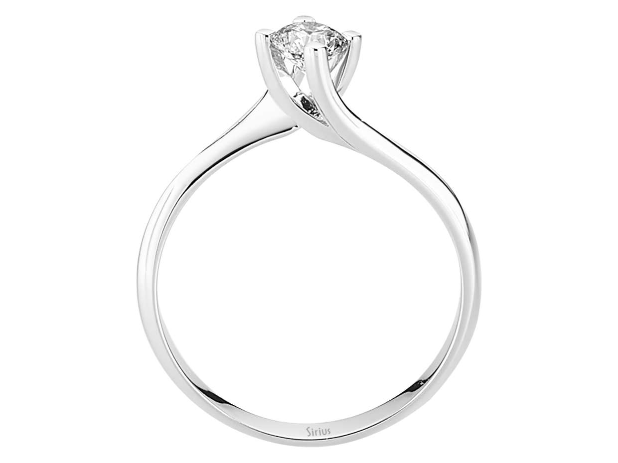 0.33 carat diamond solitaire ring in 14 K white gold