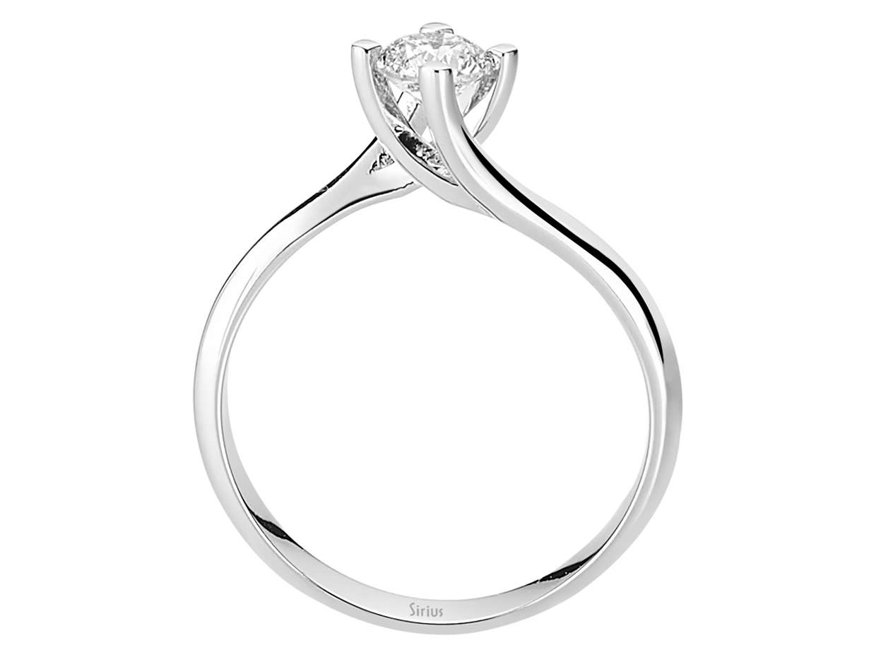 0.45 carat diamond solitaire ring in 14 K white gold