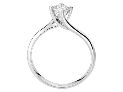 0.45 carat diamond solitaire ring in 14 K white gold