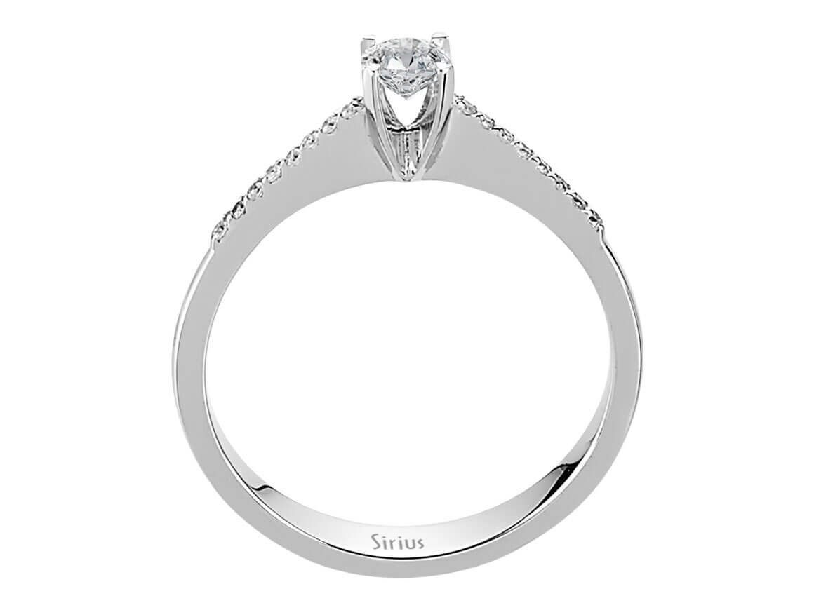 0,30 Karat Diamant Solitär Ring in 585er 14 K Weißgold - handgefertigter Diamantschmuck aus Feingold | Sirius Diamant