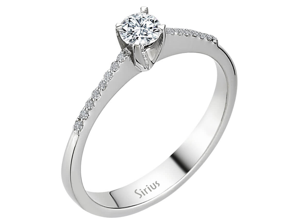 0,30 Karat Diamant Solitär Ring in 585er 14 K Weißgold - handgefertigter Diamantschmuck aus Feingold | Sirius Diamant