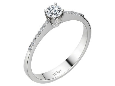 0.30 carat diamond solitaire ring in 14K white gold