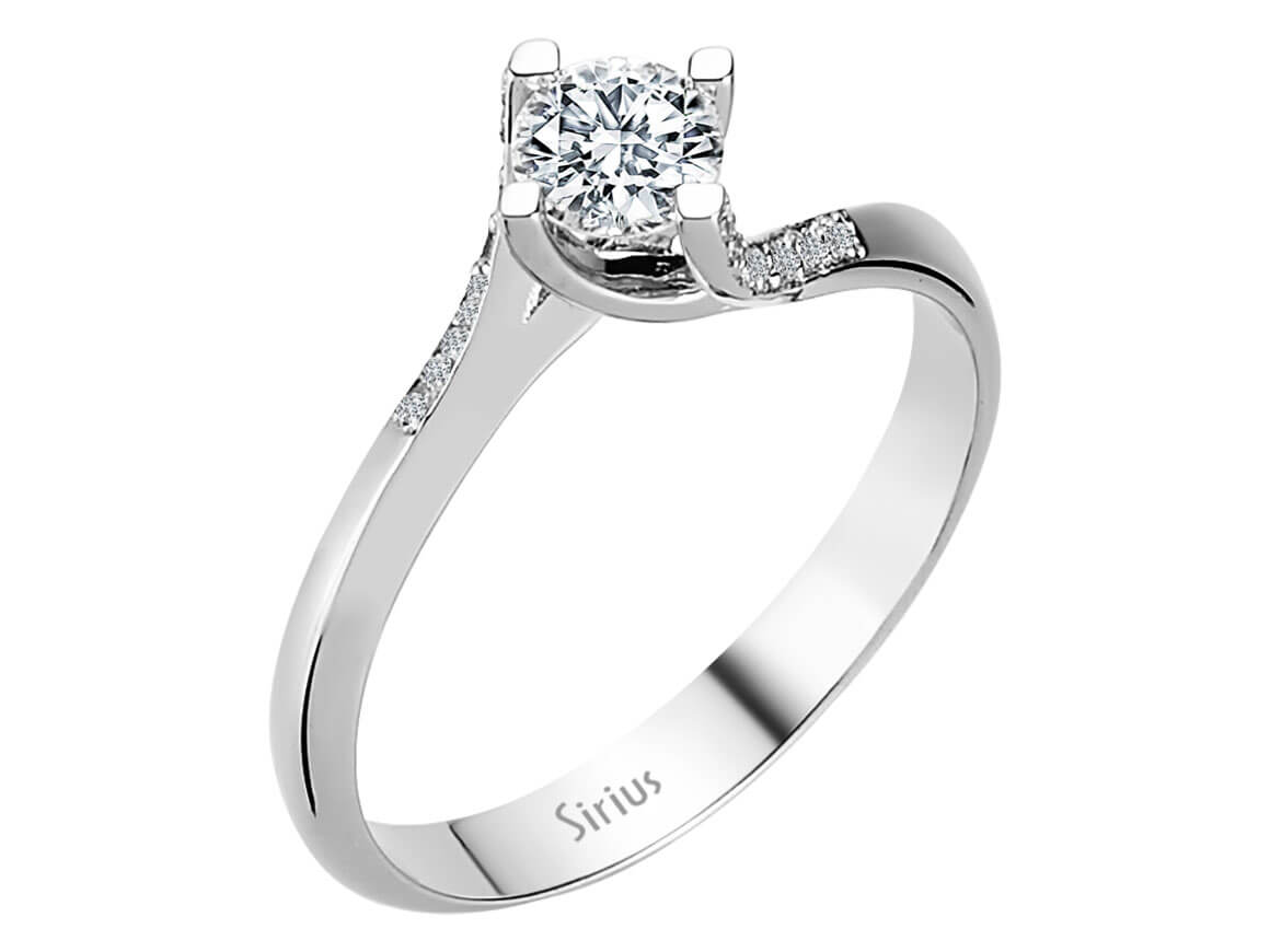 0,46 Karat Diamant Solitär Ring in 585er 14 Karat Weißgold - handgefertigter Diamantschmuck aus Feingold | Sirius Diamant