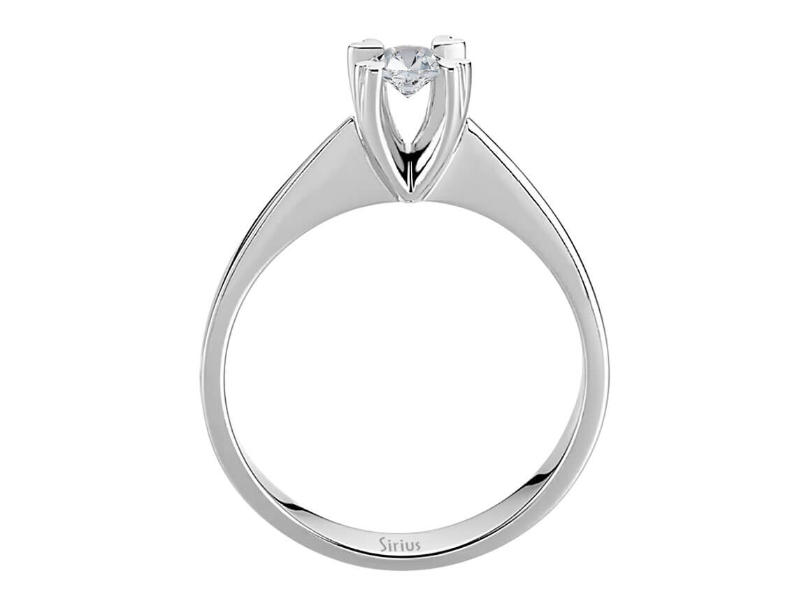 0,18 Karat Diamant Solitaire Ring in 14 K Weißgold - handgefertigter Diamantschmuck aus Feingold | Sirius Diamant