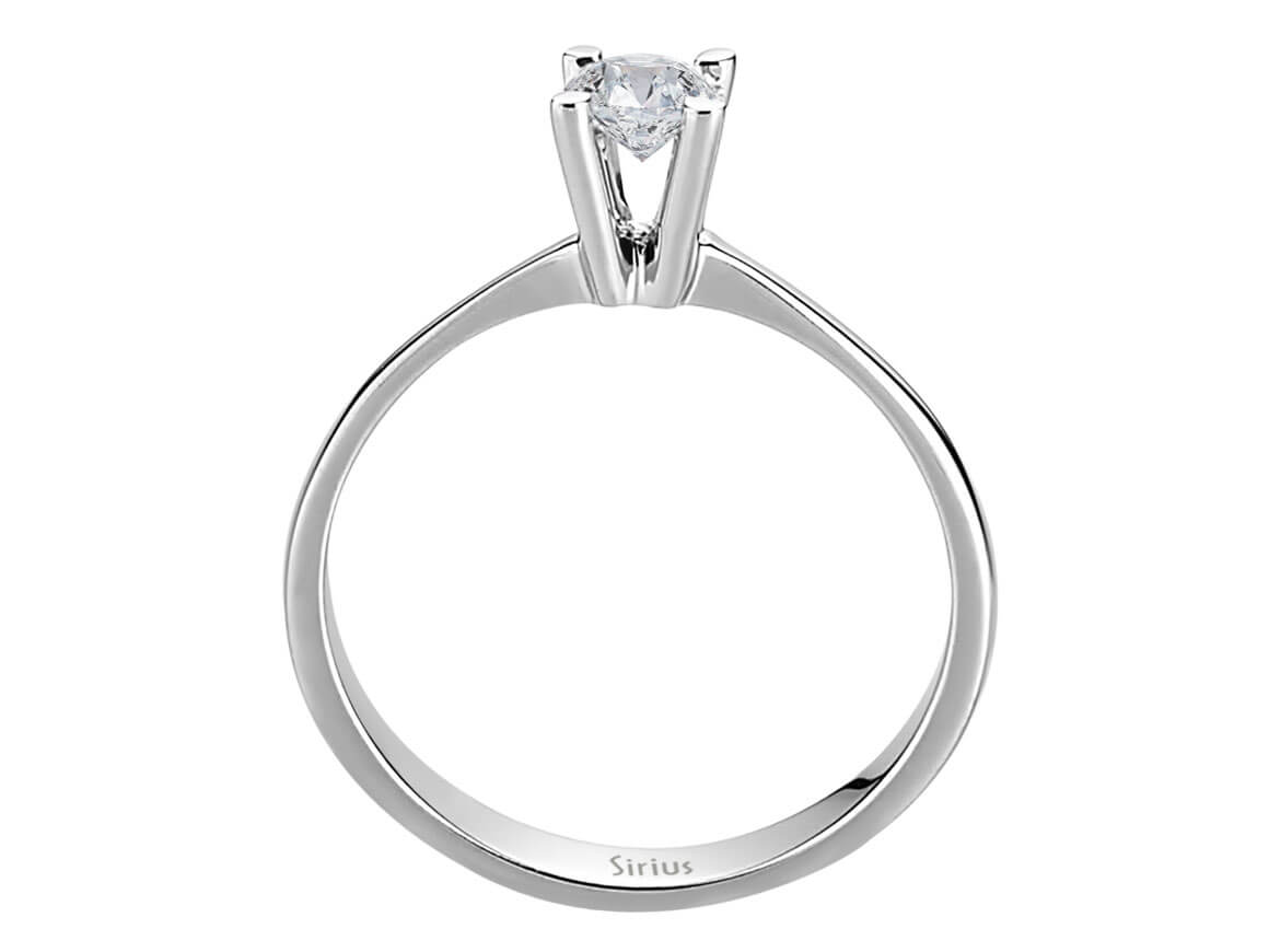 0,32 Carat Diamant Solitär Ring in 585er 14 Karat Weißgold - handgefertigter Diamantschmuck aus Feingold | Sirius Diamant
