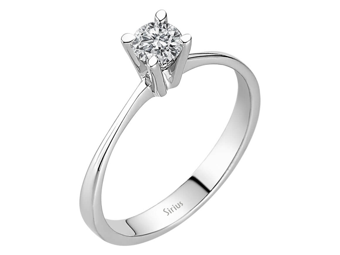 0,32 Carat Diamant Solitär Ring in 585er 14 Karat Weißgold - handgefertigter Diamantschmuck aus Feingold | Sirius Diamant