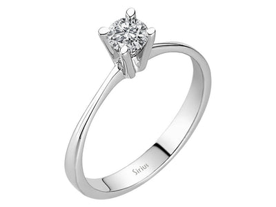 0.32 carat diamond solitaire ring in 14 carat white gold