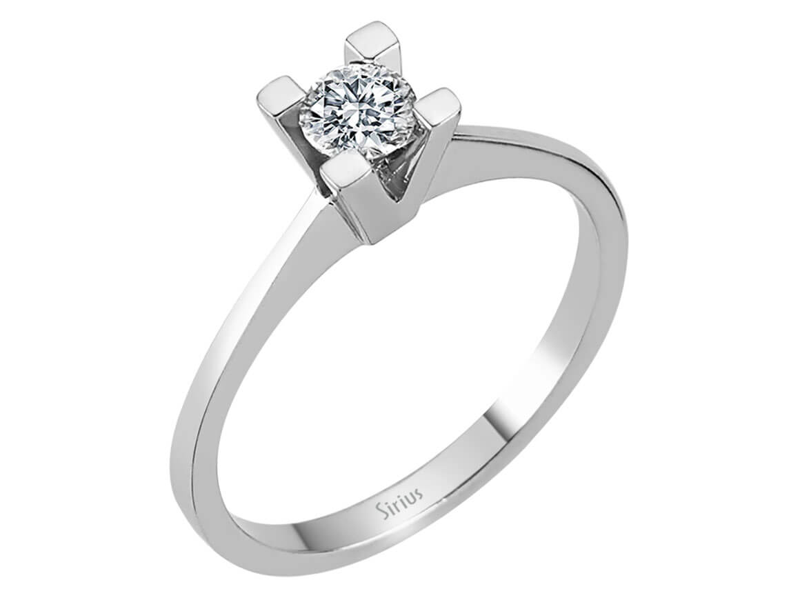 0,27 Karat Diamant Solitär Ring in 585er 14 Karat Weißgold - handgefertigter Diamantschmuck aus Feingold | Sirius Diamant