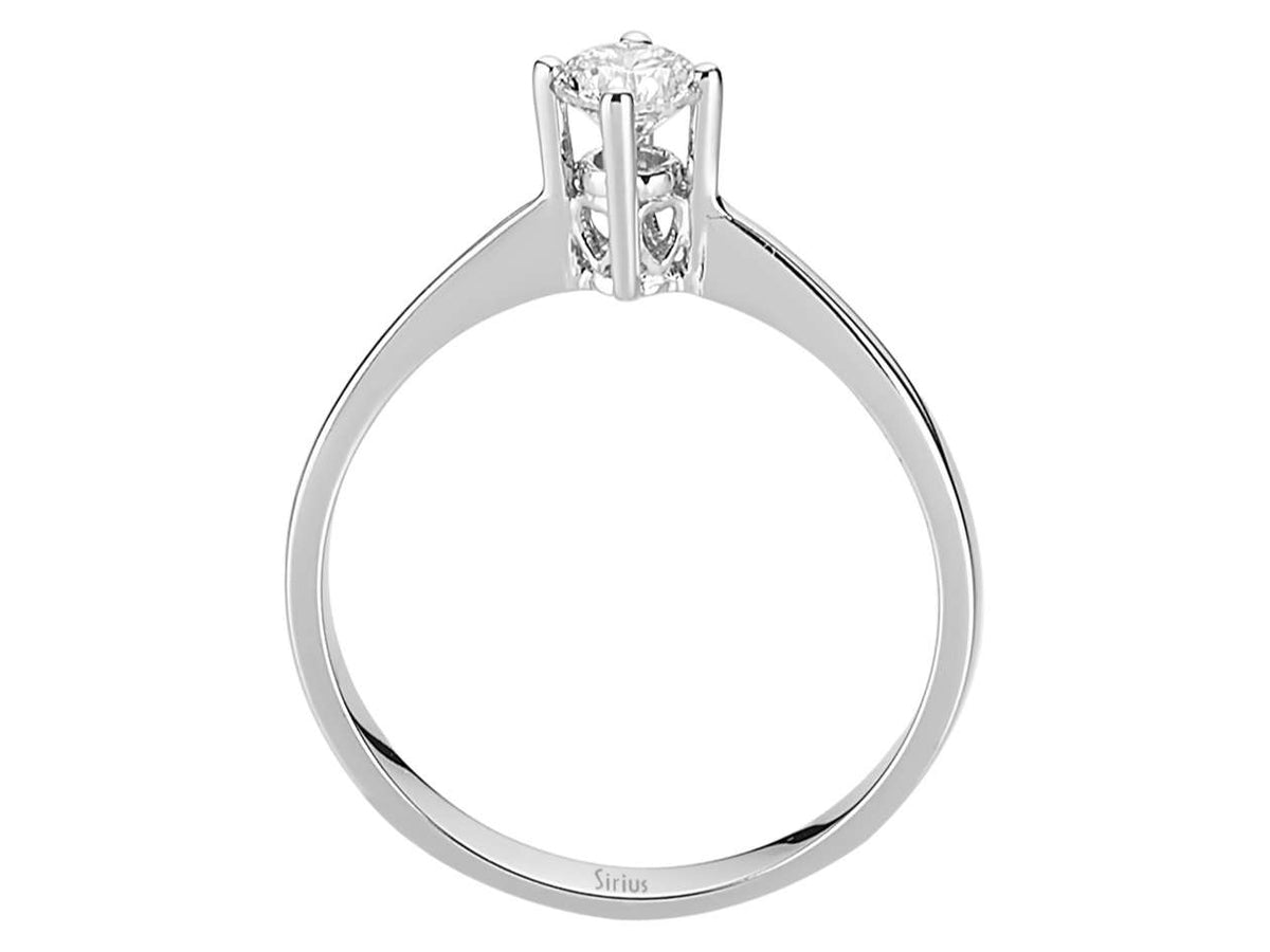 0,29 Carat Diamant Solitär Ring in 585er 14 Karat Weißgold - handgefertigter Diamantschmuck aus Feingold | Sirius Diamant