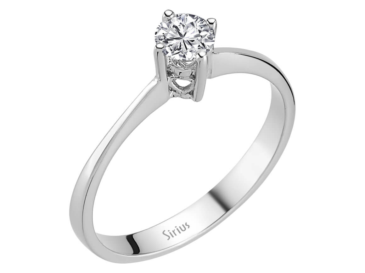 0,29 Carat Diamant Solitär Ring in 585er 14 Karat Weißgold - handgefertigter Diamantschmuck aus Feingold | Sirius Diamant