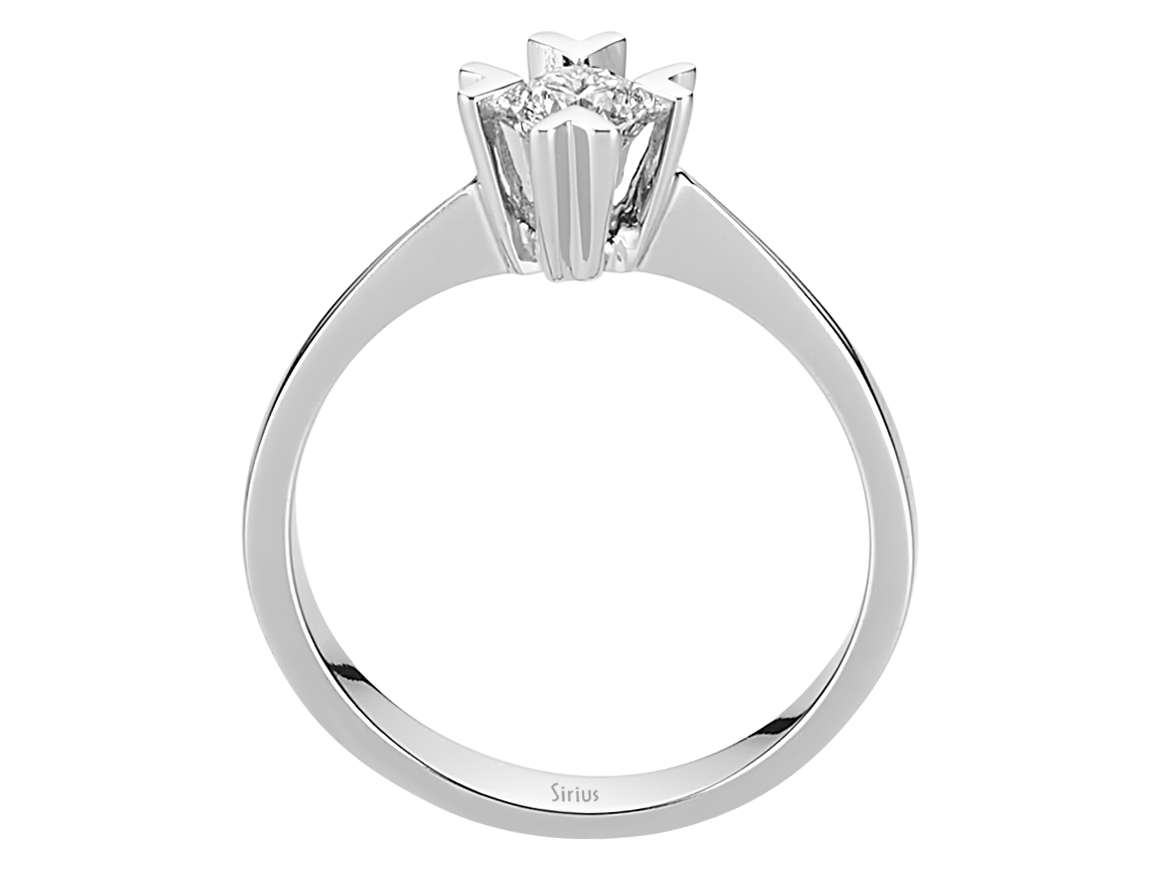 0,22 Karat Diamant Solitär Ring in 14 K Weißgold - handgefertigter Diamantschmuck aus Feingold | Sirius Diamant