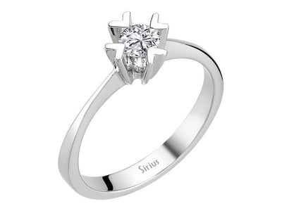 0.22 carat diamond solitaire ring in 14 K white gold