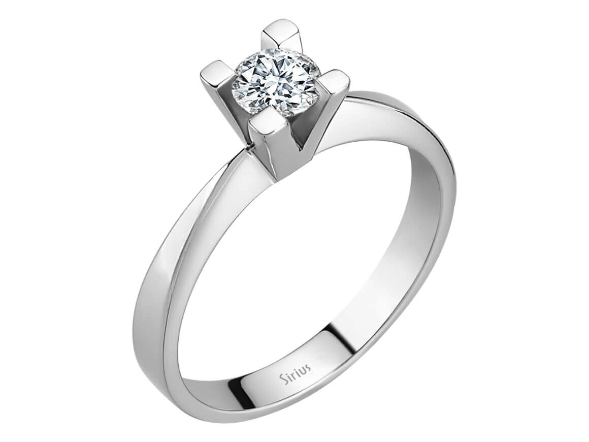0,41 Karat Diamant Solitär Ring in 585er 14 Karat Weißgold - handgefertigter Diamantschmuck aus Feingold | Sirius Diamant