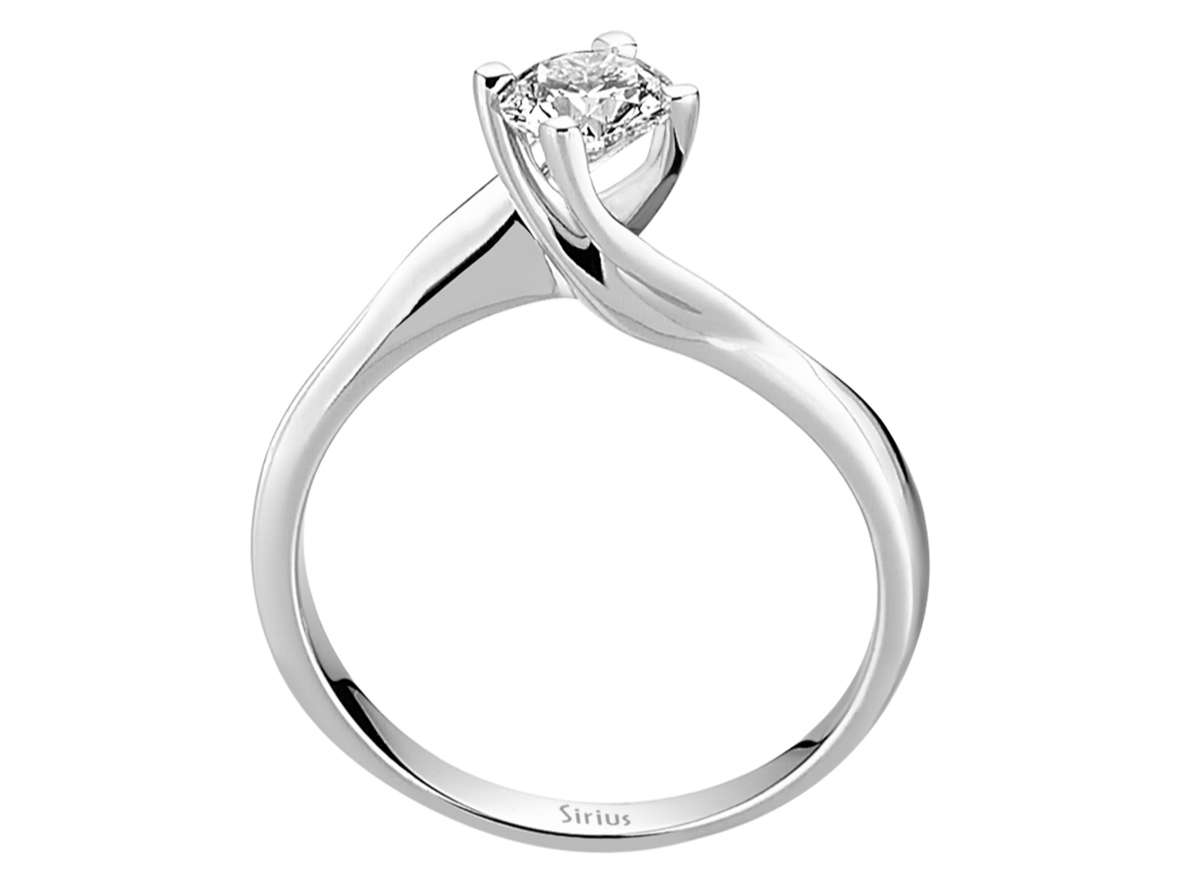 0,52 Karat Diamant Solitär Ring in 14 Karat Weißgold - handgefertigter Diamantschmuck aus Feingold | Sirius Diamant