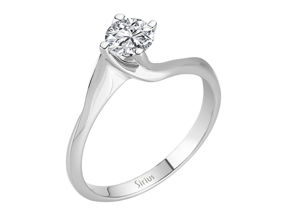 0,52 Karat Diamant Solitär Ring in 14 Karat Weißgold - handgefertigter Diamantschmuck aus Feingold | Sirius Diamant