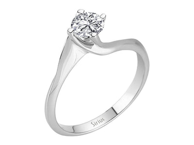 0.52 carat diamond solitaire ring in 14 carat white gold