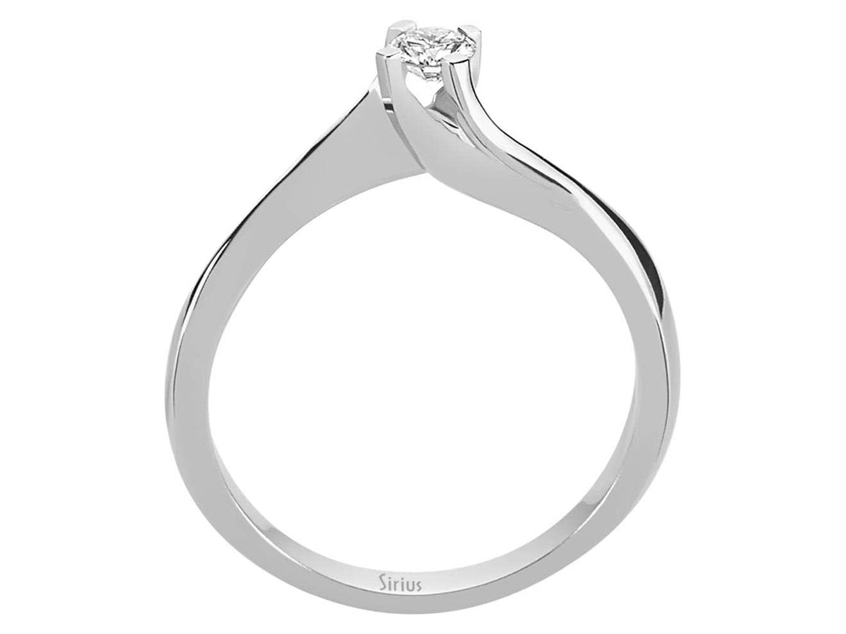 0,17 Karat Diamant Solitaire Ring 14K Weißgold - handgefertigter Diamantschmuck aus Feingold | Sirius Diamant