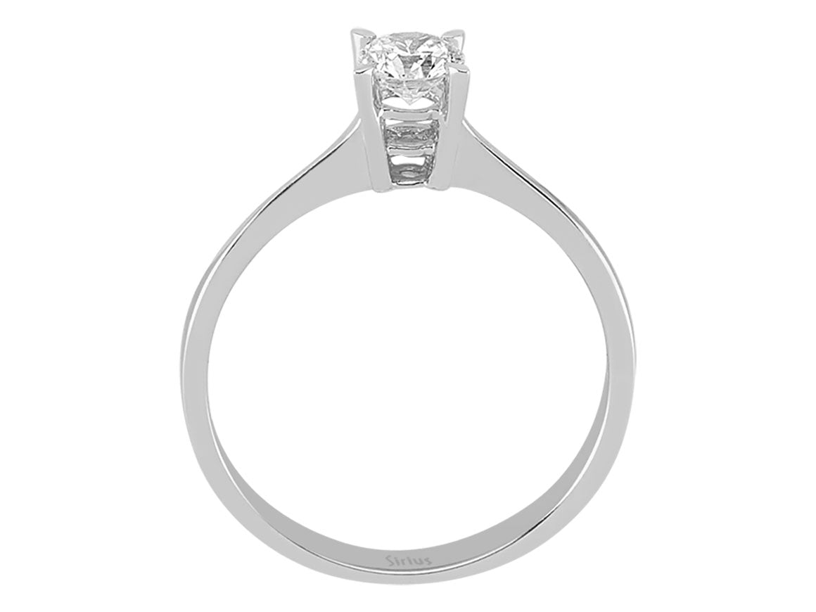 0,38 Karat Diamant Solitaire Ring in 585er 14K Weißgold - handgefertigter Diamantschmuck aus Feingold | Sirius Diamant