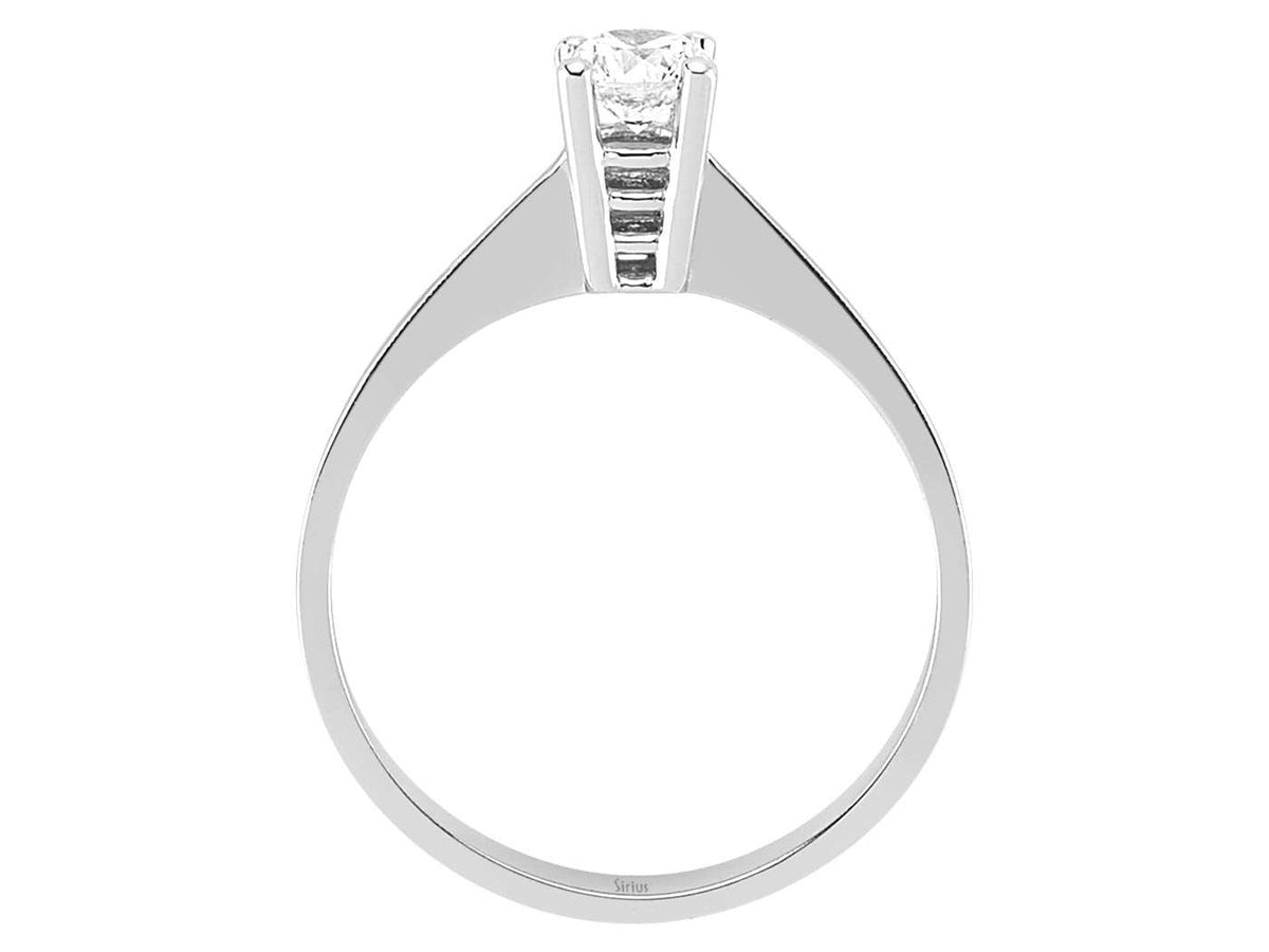 0,36 Karat Diamant Solitär Ring in 585er 14 Karat Weißgold - handgefertigter Diamantschmuck aus Feingold | Sirius Diamant