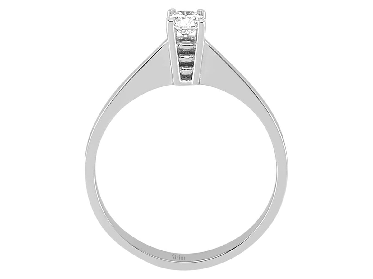 0,21 Karat Diamant Solitaire Ring 14K Weißgold - handgefertigter Diamantschmuck aus Feingold | Sirius Diamant