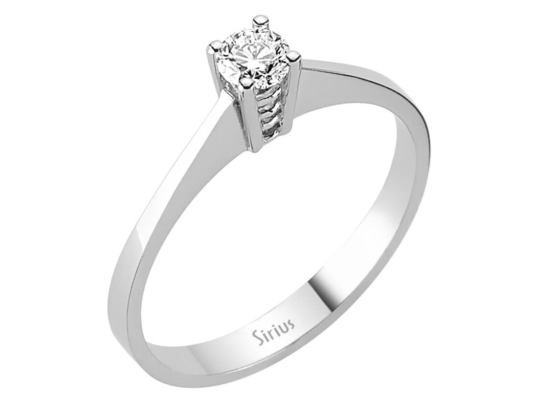 0,21 Karat Diamant Solitaire Ring 14K Weißgold - handgefertigter Diamantschmuck aus Feingold | Sirius Diamant