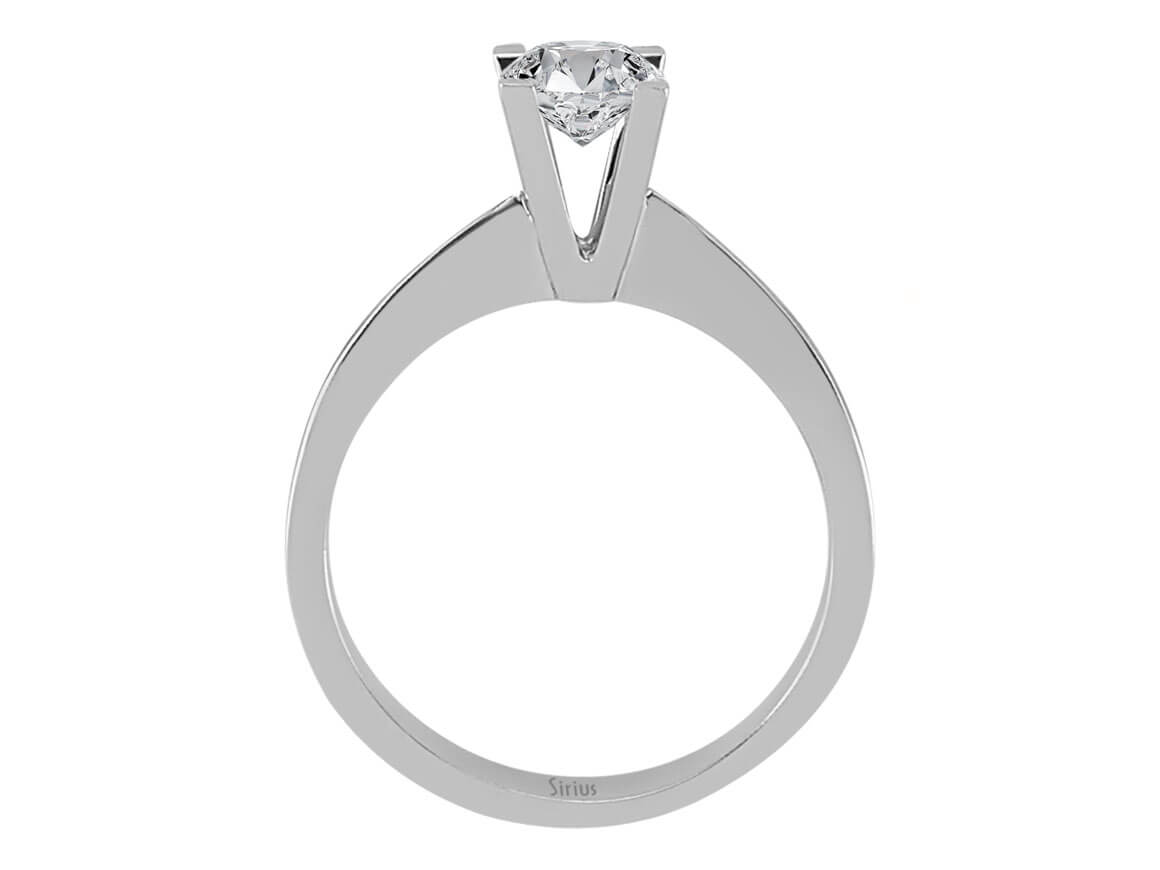 0.54 carat diamond solitaire ring in 14 K white gold