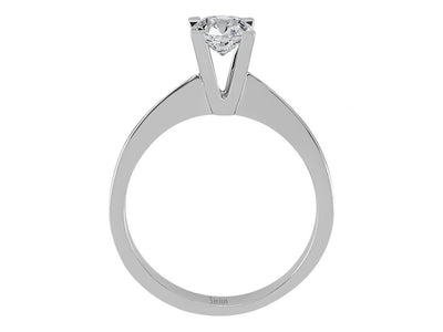 0.54 carat diamond solitaire ring in 14 K white gold