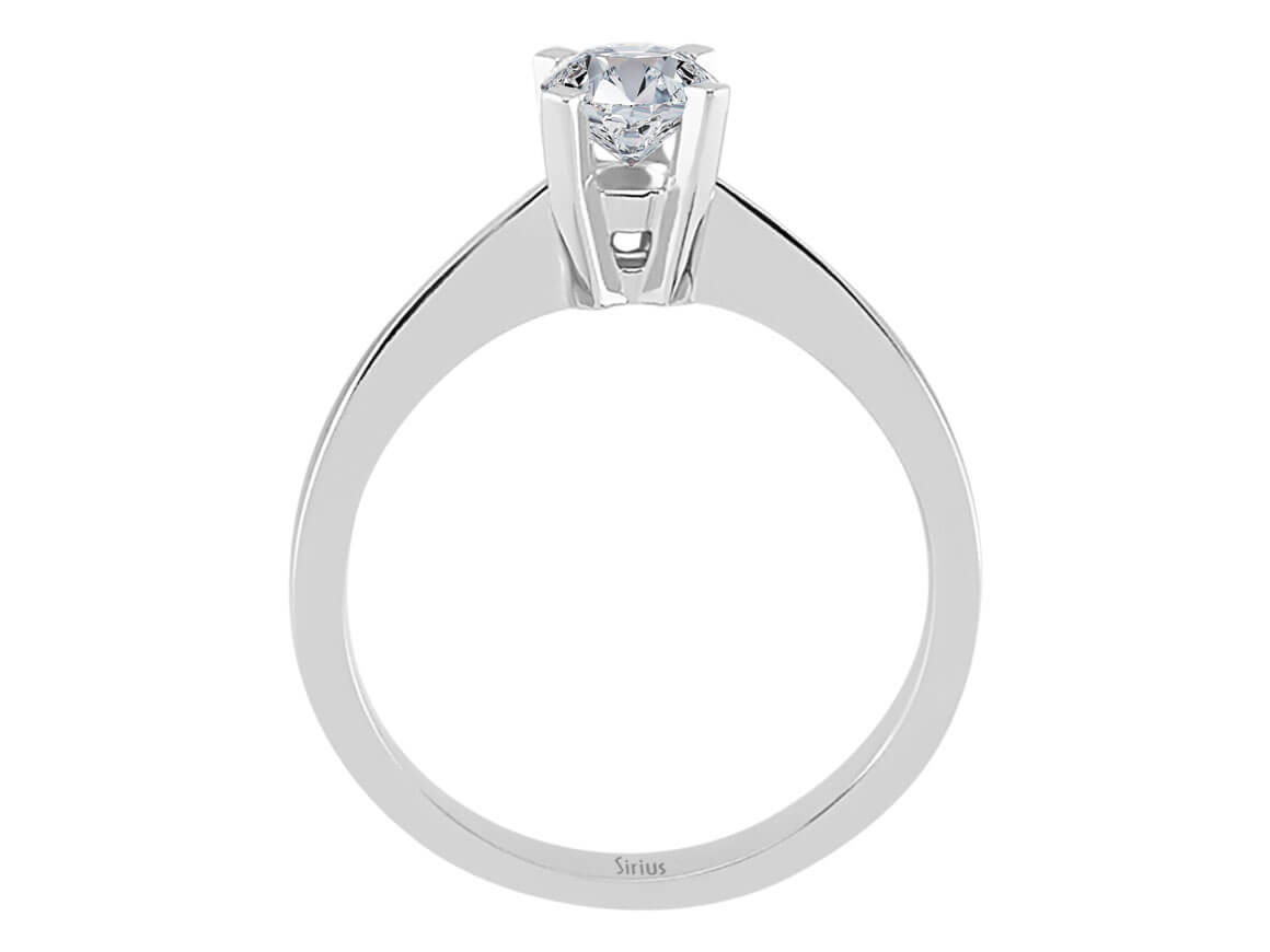 0.53 carat diamond solitaire ring in 18K white gold