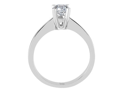 0.53 carat diamond solitaire ring in 18K white gold