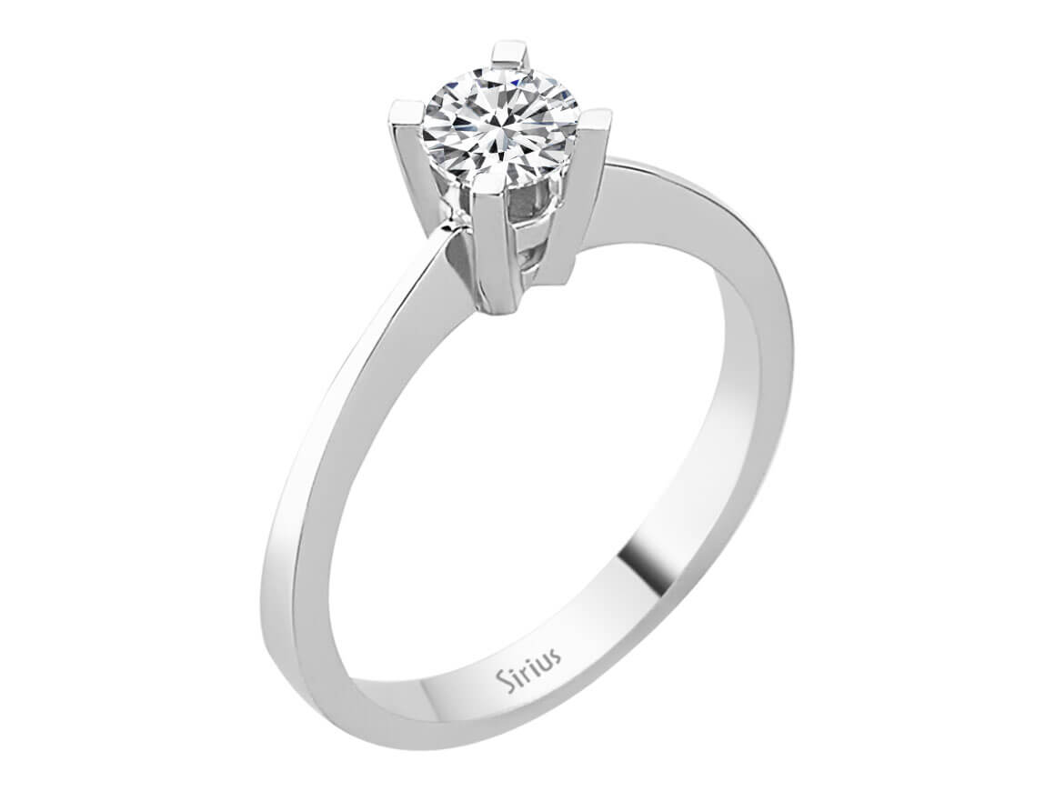 0.53 carat diamond solitaire ring in 18K white gold