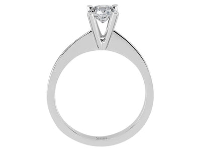 0.52 carat diamond solitaire ring in 14 K white gold