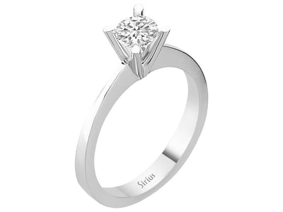 0.52 carat diamond solitaire ring in 14 K white gold