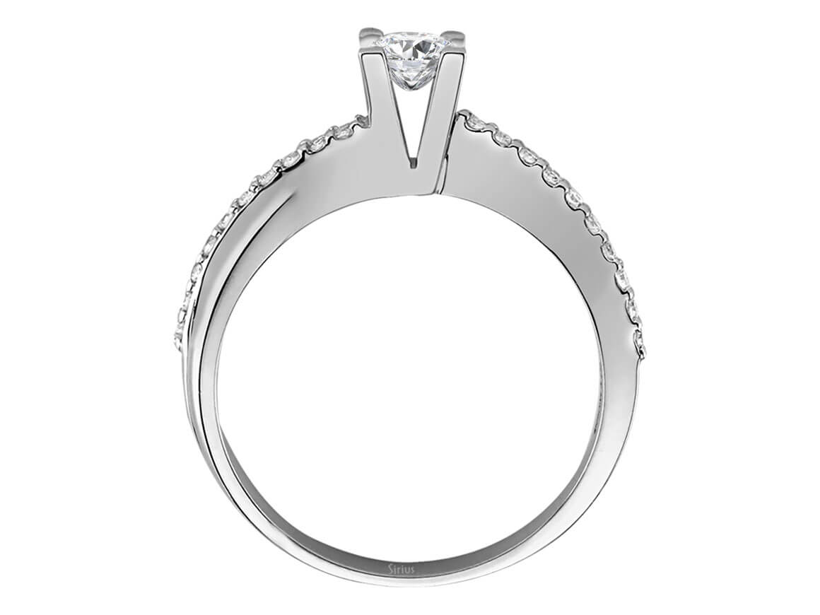 0.46 carat diamond solitaire ring in 14 K white gold
