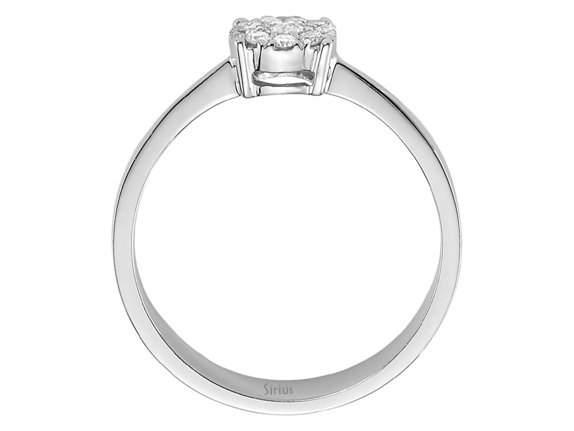 0,70 Karat Diamant Solitär Effekt Ring in 8 K Weißgold - handgefertigter Diamantschmuck aus Feingold | Sirius Diamant