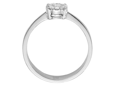 0.70 carat diamond solitaire effect ring in 8 K white gold