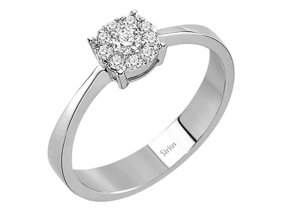 0,70 Karat Diamant Solitär Effekt Ring in 8 K Weißgold - handgefertigter Diamantschmuck aus Feingold | Sirius Diamant