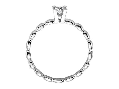 0.18 carat diamond solitaire ring in 18 carat white gold