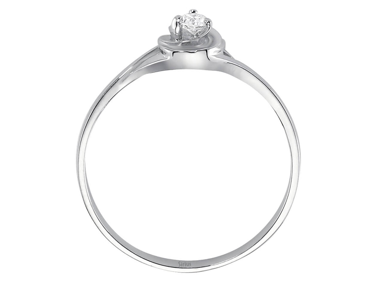 0,08 Karat Diamant Solitaire Ring in 333er 8 K Weißgold - handgefertigter Diamantschmuck aus Feingold | Sirius Diamant
