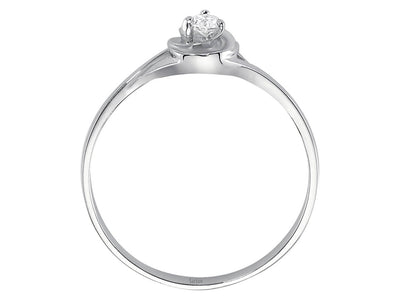 0.08 carat diamond solitaire ring in 333 8 K white gold