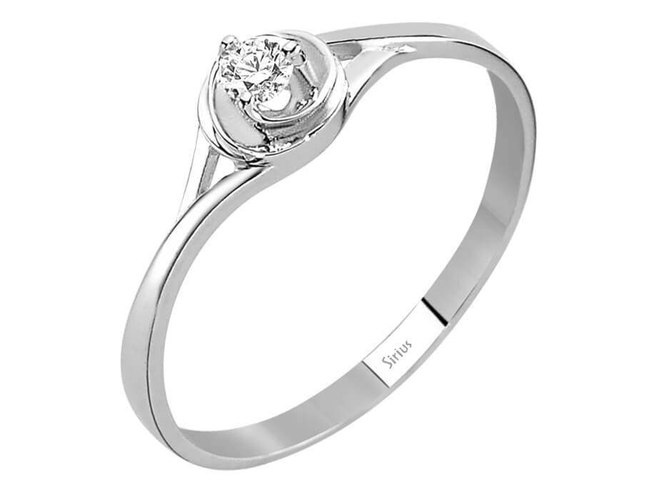 0,08 Karat Diamant Solitaire Ring in 333er 8 K Weißgold - handgefertigter Diamantschmuck aus Feingold | Sirius Diamant
