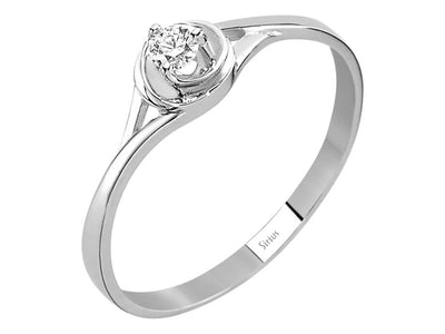 0.08 carat diamond solitaire ring in 333 8 K white gold
