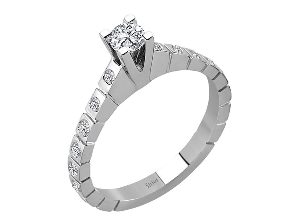 insgesamt 0,42 Karat Diamant Solitär Ring - handgefertigter Diamantschmuck aus Feingold | Sirius Diamant