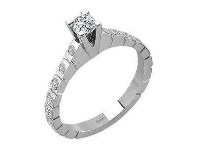 total 0.42 carat diamond solitaire ring