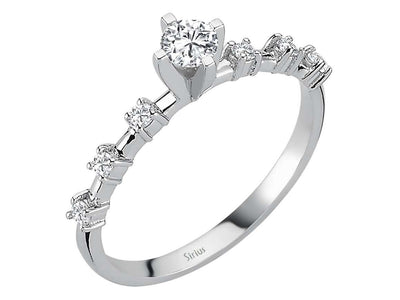 Total 0.33 carat diamond solitaire ring