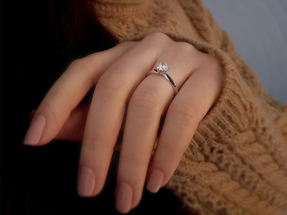 Bague solitaire en diamant de 0,82 carat
